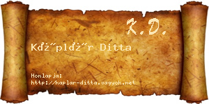 Káplár Ditta névjegykártya